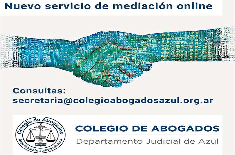 <span style='color:#e57026;font-size:15px;'>Mediación online</span><br/><span></span><p/>Nuevo servicio del Colegio de Abogados de Azul